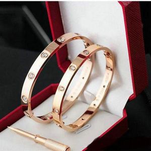 Pulseiras de titânio tamanho 15-22, pulseira para amantes da moda, pulseira de casamento, ouro rosa, dia de ação de graças, pulseira sem box286b