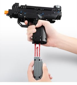 Accessorio per pistola per modello di blocco di pistola Costruisci blocchi di mattoni Pistola a gas Co2 Pistole per fucile softair Pistola Uzi Mini pistola giocattolo Pistola giocattoli 3-6 anni Giocattoli per bambini Regalo di Natale