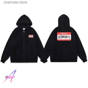 Erkek Hoodies Sweatshirts 2023 Benim adım sweatshirts High Street Mektubu baskılı Erkek Kadınlar Günlük Gevşek Fermuar Kapan T231011