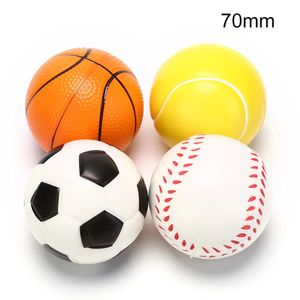 Balls Mini Soft Football Basketball Baseball Tennis Toys 63cm Foam Rubber Squeeze Anti Stress Toy Soccer Hand Exercise 231011