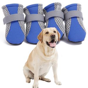 Pet Protective Shoes Dog Shoes Breathable Anti Slip Pet Dog Shoes Waterproof Protective Rain Boots Sock Pet Boots Paw Protector Straps Cute Net shoes 231011