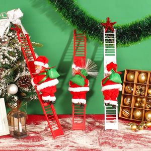 クリスマスの装飾エレクトリクライミングラダーミュージックサンタクラウス飾り飾りホームツリーツリーハンギング装飾年齢ギフト231011