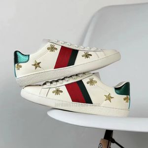 Luxury designer shoes men women cartoons casual shoe genuine leather tiger snake embroidery stripes classic trendy little white shoes