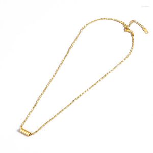 Pendant Necklaces Barrels Necklace For Women Girls Cylinder Gold Color Titanium Steel Charm Clavicle Jewelry Gift Wholesale(GN863)