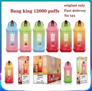 Original Bang King 12000 puffs Kit de caneta vape descartável 20 sabores Em estoque Bateria recarregável de 650mAh pré-preenchida 23ml Cartucho Pod Bang12k puff Vapor Pen