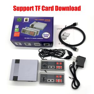 Super mini console de jogos retrô com controladores duplos Classic HDMI TV Out Home Video Gaming Players integrados 600 8 bits com suporte para cartão TF Baixar jogos para SFC SNES NES