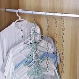 Hangers Magic Multi-port Support Chain 50cm Stainess Steel Hanging Hole With Hooks Space Saving Closet Orgainizer