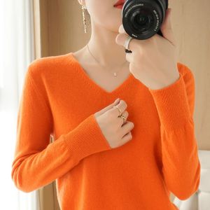 I maglioni da donna vendono bene tessuti in cashmere di alta qualità ultimi Vneck da donna 231010