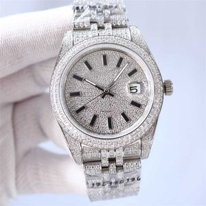 Luxury Watch Rolaxes 41mm Designer Automatisk mekanisk rörelse Diamond Silver Strap rostfritt stål Sapphire Waterproof Wristwatch Fashion Armband Gift L