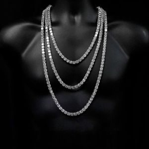 New Hip Hop Tennis Chain Necklace For Men Jewelry Gold Silver Iced Out Chains Tennis Necklaces2578