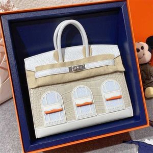 Torebka Krokodyl Designer skóra Biała torba w pełni ręcznie robiona amerykańska torba damska oryginalna skóra 20 mała torba High End Mini Bag