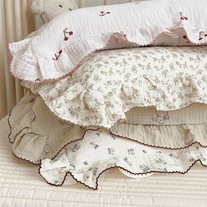 Sängkläder sätter barnkudde blommigt tryck bomull Muslinfödd kuddfodral för 30x50 cm 48x74cm 231010