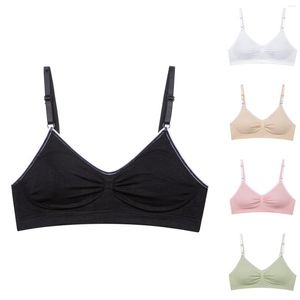 Canottiere Canottiere Reggiseni sportivi da donna Tinta unita Biancheria intima sexy senza cuciture alla moda senza anello in acciaio