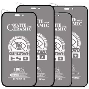 Screen Protector For iPhone 15 Pro Max 14 Plus 13 Mini 12 11 XS XR X 8 7 SE ESD Privacy Ceramics Anti Spy Private Matte Film Full Cover Guard
