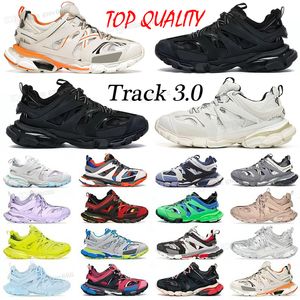 Designers sapatos casuais pista 3.0 tênis mulheres homens treinadores paris balencaigaities triplo branco preto rosa cinza bege laranja azul plataforma faixas 3 18ss sneaker