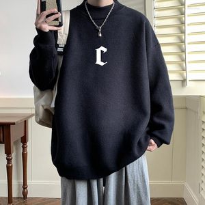 Men's Sweaters Oversized White Autumn 5XL Knitted Sweater Fahion Letter Print Casual Wear For Man Knit Pulloves Men Clothes