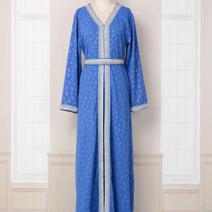 Roupas étnicas Eid Ramadan Mulheres Muçulmanas Vestido Longo Bordado Abaya Festa Kaftan Elegante Vestidos Dubai Turquia Caftan Vestidos Jalabiya