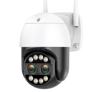 8MP 4K IP 카메라 듀얼 렌즈 2.8mm + 12mm WiFi 보안 CCTV 카메라 색상 야간 비전 8X 디지털 줌 CCTV 감시 카메라