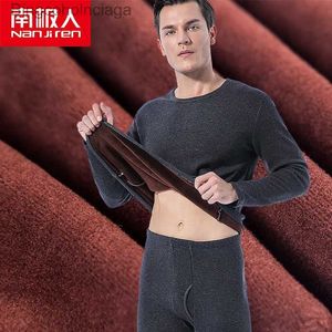 Roupa íntima térmica masculina NANJIREN Conjuntos de roupa íntima térmica masculina de marca quente roupa íntima casual de alta elasticidade conjunto de pijamas térmicos para homens velhosL231011