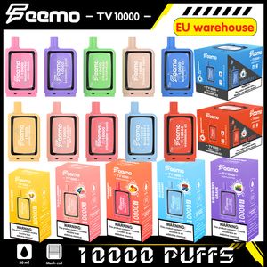 오리지널 10000 퍼프 메쉬 코일 전자 담배 일회용 vape 포드 재고 일회용 vape 장치 E 10K 퍼프 20ml가있는 EU 창고