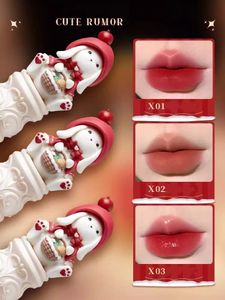 Губная помада Cute Rumor Carton Bunny Lipstick Cute Christmas Little Red Riding Hood Limited Velvet Fog Matte Glitter Lip Glaze Gifts Makeup 231011