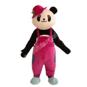 2024 Halloween Panda Mascot Costumes Simulering Toppkvalitet Cartoon Theme Character Carnival Unisex vuxna outfit Christmas Party Outfit Suit