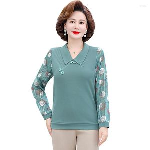 البلوزات النسائية الزر فضفاضة زر قميص V-tele sleeve pullover tops relegant street