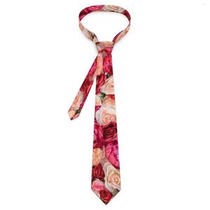 Bow Ties Blossom Rose Tie White Pink Flowers Cute Funny Neck For Men Women Wedding Quality Collar Pattern Necktie Accessories