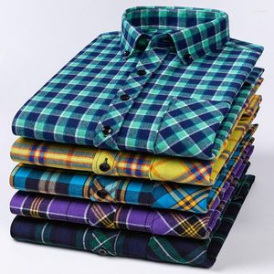 Camisas casuais masculinas tamanho grande S-8XL xadrez para manga longa design de moda jovem macio confortável camisa de flanela grossa