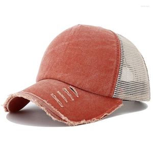 Top Caps Yaz Yıkanmış Vintage Beyzbol Kapağı Kadınlar Ayarlanabilir Snapback Şapka Nefes Alabaç Meyes Spor Erkekler Basit Açık Sunhat Dad Hats