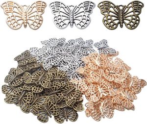 Naszyjniki wiszące 60pcs Antique Alloy Butterfly Charms Flying Insect urok do kolczyka Naszyjka Bransoletka Making Making 3 kolory