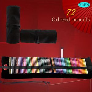 Crayon XREN Professional 72 Color Colored Pencil Set Wooden Oil Based Lead Paint Sketch Art Student Designer Kids Stationery Gift 231010