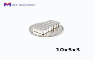 Ímãs de geladeira 100pcs n35 1053mm ímã permanente 1053 bloco de dímio super forte 10x5x3 ndfeb 10x5x3mm com revestimento de níquel3342315