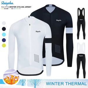 Maglia da ciclismo Set da uomo 2023 Maglie Set Winter Thermal Fleece Cappotto a maniche lunghe Equitazione Bike Jacket Tute Ciclismo 231010