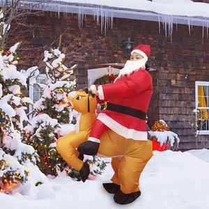 Тематический костюм для взрослых, рождественский забавный мультяшный стол, реквизит с оленями, езда на оленях, Санта-Клаус, одежда для вечеринок, костюм L231010