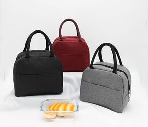 Multicolor Thickening Lunch Insulation Bag Cationic fabric Thermal Cooler Bags Waterproof Handbag Breakfast Box Portable SN5292