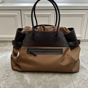 Bolso de mano grande Estilo Maillard Bolso de compras para mujer Bolso de diseñador Bolso de hombro con cordón Bolso de lona Monedero Capacidad de piel de becerro de alta calidad Bolsillo externo con cremallera