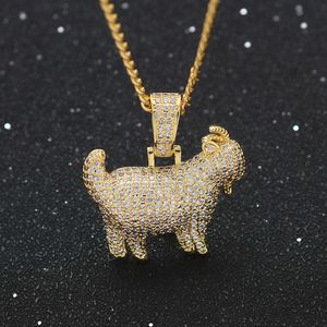 Hip hop micro inlaid zircon goat pendant personality hiphop men's and women's fashion accessories