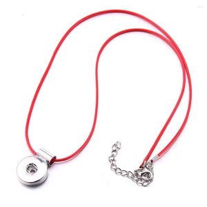 Pendant Necklaces 5Pcs/Lot 60CM Mixed Color Nylon Rope Necklace 18MM Snap Home Party Set Jewelry Gift Charm Amulet