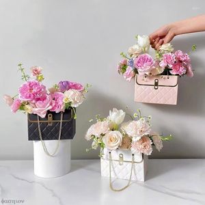 Present Wrap 1st Portable Flower Box Shop Wedding Valentine's Day Birthday Party Presents Rose Packaging Wrapping Paper Bag