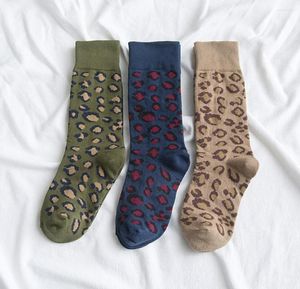 Women Socks Cotton Leopard Fashion Leg Spring Autumn Print Heap High Long Long Long Class Discual Hosiery