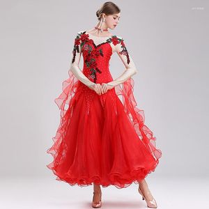 Sahne Giyim Kadınlar Modern Dans Yarışması Kostümleri Balo Salonu Elbise Yüksek Derece Performans Üniformaları Valtz Tango Rumba Etek MQ289
