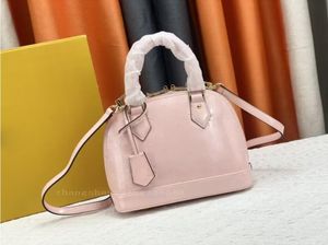 Luxury women's handbag Fashion Tote bag Miroir patent leather Shell bun flower Letter printing shoulder bags 25 CM Classic designers bag fashion PInks crossbody bag