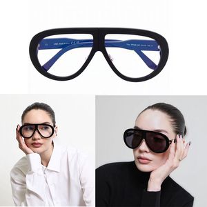 Fashion Tom Glasses Tjock rund ram FT0836 Överdimensionerade solglasögon för kvinnor Transparent linser Lyxkvalitet Ford Designer Solglasögon Originallåda