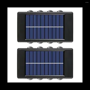 Wandleuchte 8 LED Solar Outdoor Wasserdicht Up Down Leuchtende Beleuchtung Garten Lichter Treppen Zaun Sonnenlicht