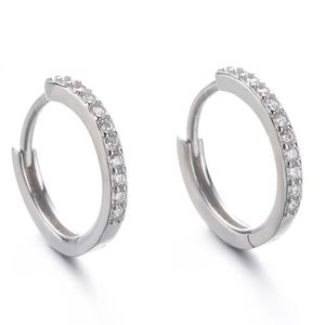 100% 925 Sterling Silver Hoop örhängen Kvinnor Grils Summer Jewelry Cz Diamond Not Allergic Stud Eerring med Box336i