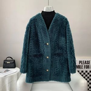 Cappotto da donna in pelliccia sintetica da donna in montone di pecora caldo giacche invernali da ragazza femminile in lana di agnello Cappotto da parka per ragazzi JT3293 231010