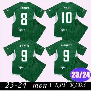 23 2024 Maccabi Hayfa Çocuk Kiti Futbol Formaları Pierrot Mohamed Haziza Chery David Cornud Seck Ev Futbol Gömlek