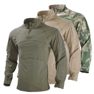 Homens camisetas Homens Tático Camisas Exército Combate Airsoft Tops Safari Caminhadas Manga Longa Não-Slip Militar Caça Roupas Pesca Camping Camisa 231010