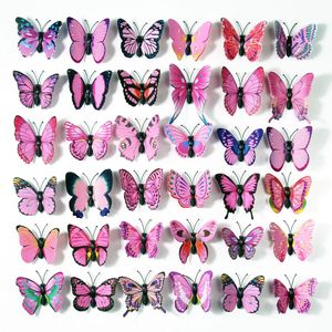 Wall Stickers 12PCS House Decoration Stereo Butterflies Refrigerator Removable 3D Home Decor 231011